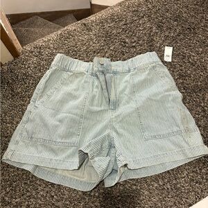 GAP Women's Blue Striped Jean Shorts